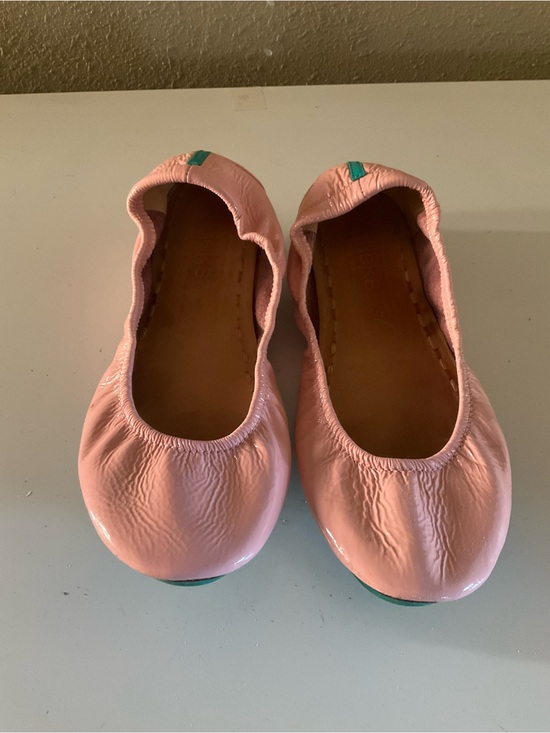 Tieks Shoes - Tieks Pink Ballet Flats with Teal Heel Tabs